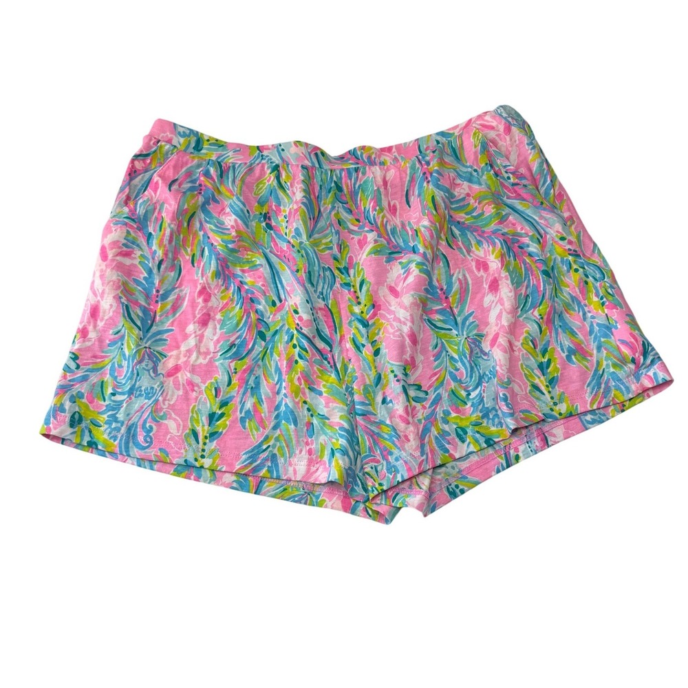 Lilly Pulitzer‎ Tropical Palm Print Youth Girls Pull On Shorts XLarge 12/14